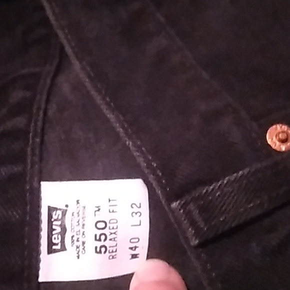 ๐Leviโs 550 Black Relaxed Fit Jeans 40 X 32 - Picture 3 of 16